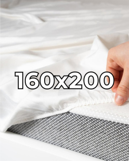 Płócienne prześcieradło hotelowe z gumką 160x200 cm, 100% bawełna 150g