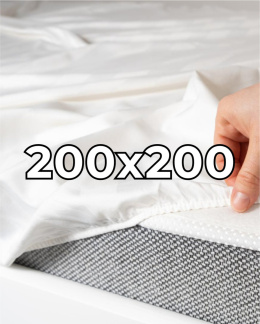 Płócienne prześcieradło hotelowe z gumką 200x200 cm, 100% bawełna 150g