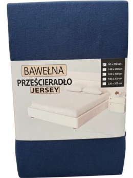 Przescieradło z gumką Jersey 160x200