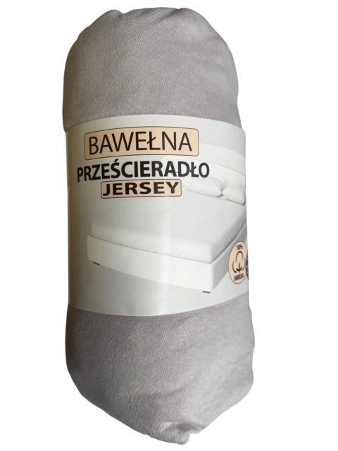 Przescieradło z gumką Jersey 90x200 , jasny szary
