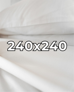 Satynowe prześcieradło hotelowe 240x240 cm, 100% płótno bawełniane 150 g