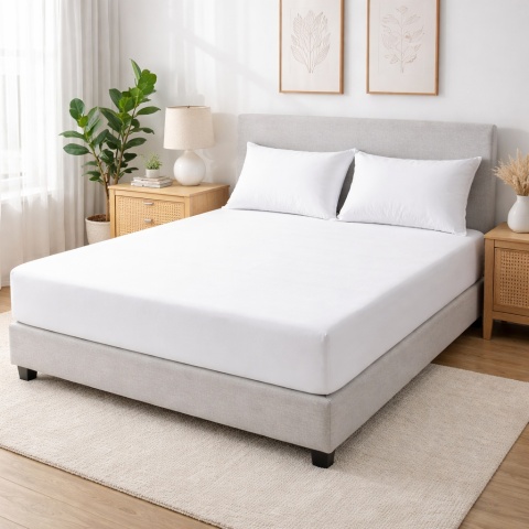 Płócienne prześcieradło hotelowe z gumką 120x200 cm 100% bawełna 150g