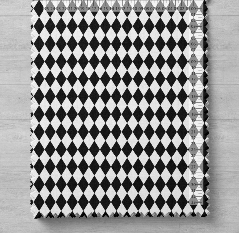 Pościel 160x220 + 2 poszewki | 100% bawełna | białe / czarne romby