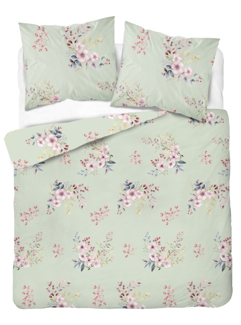 Pościel 180x200 + 2 poszewki | 100% bawełna | Kwiat jabłoni mięta