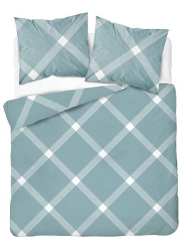 Pościel 180x200 + 2 poszewki | 100% bawełna | Zielona krata