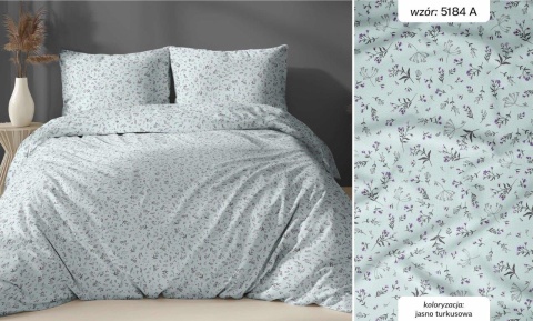 Pościel 180x200 + 2 poszewki | 100% bawełna | Turkusowa