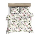 Pościel 180x200 + 2 poszewki | 100% bawełna | Kwiaty w beżu
