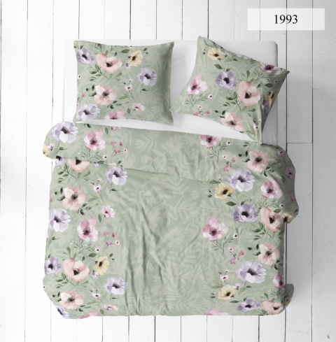 Pościel 220x240 + 2 poszewki | 100% bawełna | Kwiaty kolor