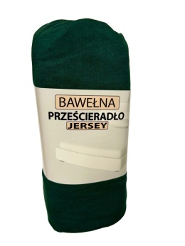 Przescieradło z gumką Jersey 160x200 , butelkowa zieleń