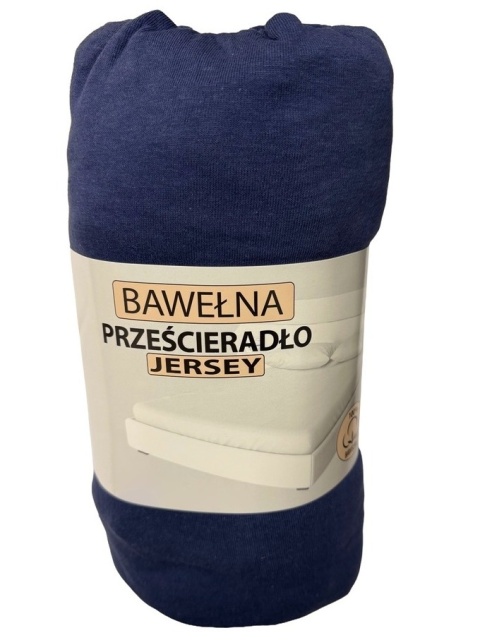 Przescieradło z gumką Jersey 180x200 , granatowe