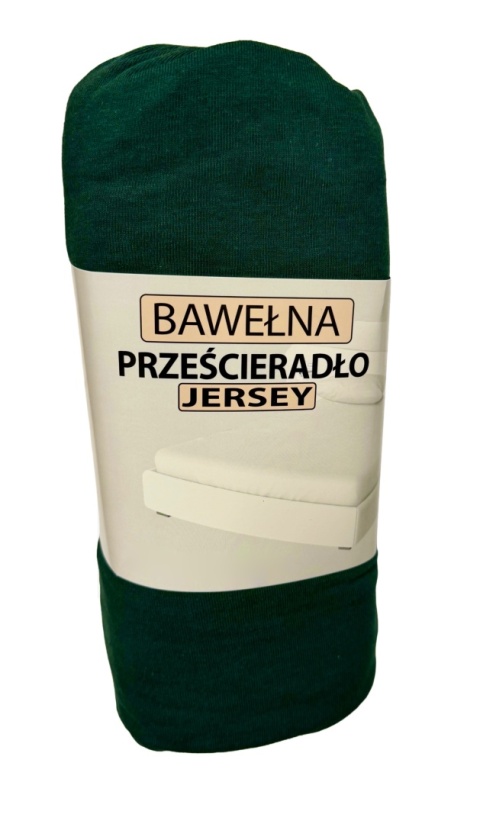Przescieradło z gumką Jersey 220x200 , ZIELONY