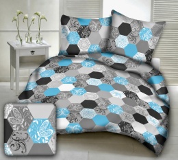 Pościel 160x220 + 2 poszewki| 100% bawełna | niebieski plaster