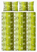 Pościel 160x220 + 2 poszewki | 100% bawełna | zielone kółka ręcznie malowane