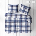 Pościel 220x240 + 2 poszewki | 100% bawełna | 2029 krata granat