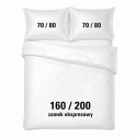 Pościel Hotelowa Biała Satyna 160x200 + 2x poszewka 70x80 | 100% Bawełna – zamek ekspresowy | Szwalnia Adamaszek