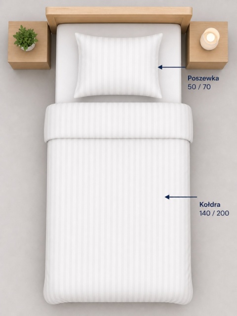 Pościel hotelowa ADAMASZEK 1 cm 140x200 + 50x70 | Zakładka hotelowa | 100% bawełna