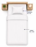 Pościel hotelowa ADAMASZEK 1 cm 140x200 + 50x60 | zamek ekspresowy | 100% bawełna
