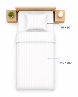 Pościel hotelowa ADAMASZEK 1 cm 140x200 + 70x80 | Zakładka hotelowa | 100% bawełna