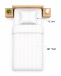 Pościel hotelowa ADAMASZEK 1 cm 140x200 + 70x80 | zamek ekspresowy | 100% bawełna