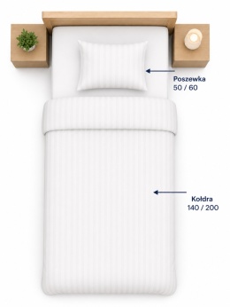 Pościel hotelowa ADAMASZEK 2 cm 140x200 + 50x60 | Zakładka hotelowa | 100% bawełna