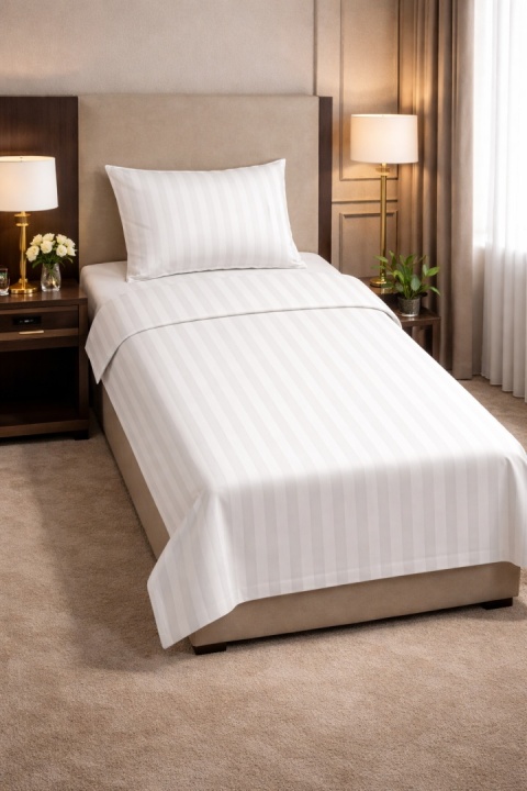 Pościel hotelowa ADAMASZEK 1 cm 140x200 + 70x80 | Zakładka hotelowa | 100% bawełna
