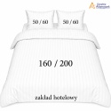 Pościel hotelowa Adamaszek 1 cm 160x200 + 2x50x60 biała – zakładka hotelowa | Szwalnia Adamaszek