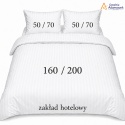 Pościel hotelowa Adamaszek 1 cm 160x200 + 2x50x70 biała – zakładka hotelowa | Szwalnia Adamaszek