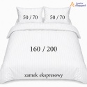 Pościel hotelowa Adamaszek 1 cm 160x200 + 2x50x70 biała – zamek ekspresowy | Szwalnia Adamaszek