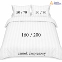 Pościel hotelowa Adamaszek 2 cm 160x200 + 2x50x70 biała – zamek ekspresowy | Szwalnia Adamaszek