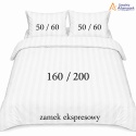 Pościel hotelowa Adamaszek 2 cm 160x200 + 2x50x60 biała – zamek ekspresowy | Szwalnia Adamaszek