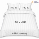 Pościel hotelowa Adamaszek 2 cm 160x200 + 2x70x80 biała – zakładka hotelowa | Szwalnia Adamaszek