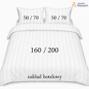 Pościel hotelowa Adamaszek 2 cm 160x200 + 2x50x70 biała – zakładka hotelowa | Szwalnia Adamaszek