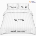 Pościel hotelowa Adamaszek 2 cm 160x200 + 2x70x80 biała – zamek ekspresowy | Szwalnia Adamaszek
