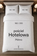 Pościel hotelowa PŁÓTNO 160x200 +2x 50x60 | Zamek ekspresowy | 100% bawełna