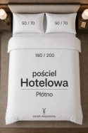 Pościel hotelowa PŁÓTNO 160x200 +2x 50x70 | Zamek ekspresowy | 100% bawełna