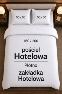 Pościel hotelowa PŁÓTNO 160x200 +2x 50x60 | Zakładka Hotelowa | 100% bawełna