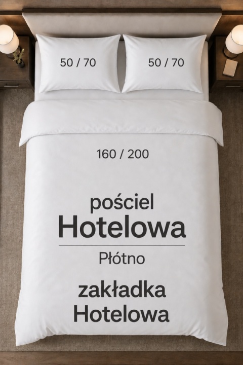 Pościel hotelowa PŁÓTNO 160x200 +2x 50x70 | Zakładka Hotelowa | 100% bawełna