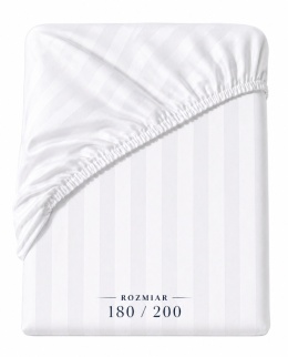 Prześcieradło hotelowe z gumką 180x200 cm Adamaszek 100% bawełna