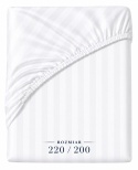 Prześcieradło hotelowe z gumką 220x200 cm Adamaszek 100% bawełna