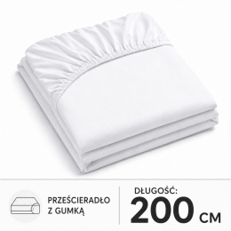 Prześcieradło z gumką bawełna płótno na materac o długości 200 cm – różne rozmiary