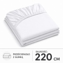Prześcieradło z gumką bawełna płótno na materac o długości 220 cm – różne rozmiary