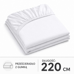 Prześcieradło z gumką bawełna płótno na materac o długości 220 cm – różne rozmiary
