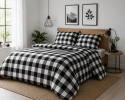 Komplet pościeli bawełnianej 140x200 cm + 2 poszewki 70x80 cm | 100% bawełna | Polski producent 2025 krata b/c