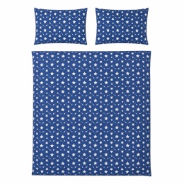 Pościel 140x200 + 2 poszewki | 100% bawełna | gwiazdki w granacie