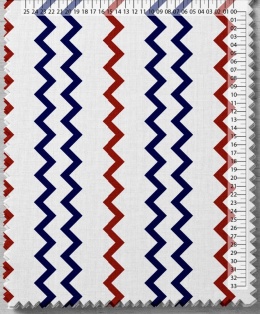 Pościel 160x220 + 2 poszewki| 100% bawełna | czerwony / granatowy zygzak