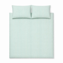 Pościel 160x220 + 2 poszewki| 100% bawełna | zielone prążki