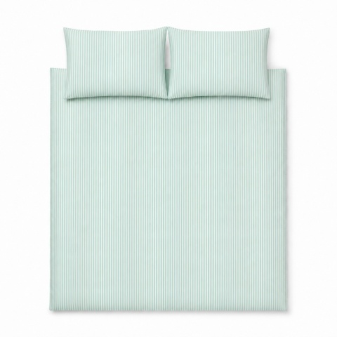 Pościel 160x220 + 2 poszewki| 100% bawełna | zielone prążki