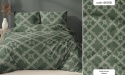 Pościel 200x200 + 2 poszewki | 100% bawełna | 6100 D Zielona Arabeska