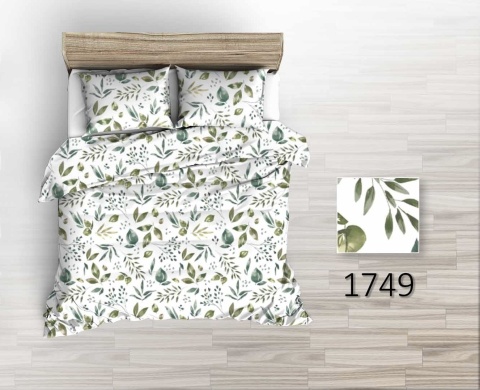 Pościel 200x200 + 2 poszewki | 100% bawełna | 1749 zielona Gałązka