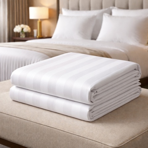 Pościel Hotelowa Adamaszek 1 cm 180x200 + 2x poszewka 70x80 | 100% Bawełna – Zakładka Hotelowa | Szwalnia Adamaszek